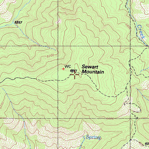 Topographic Map of Sewart Mountain, CA