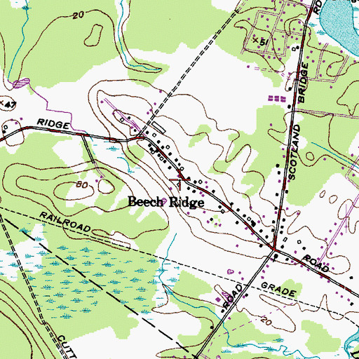 Topographic Map of Grover Lot, ME