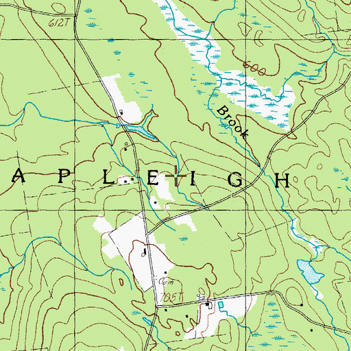 Topographic Map of Hall Cemetery, ME