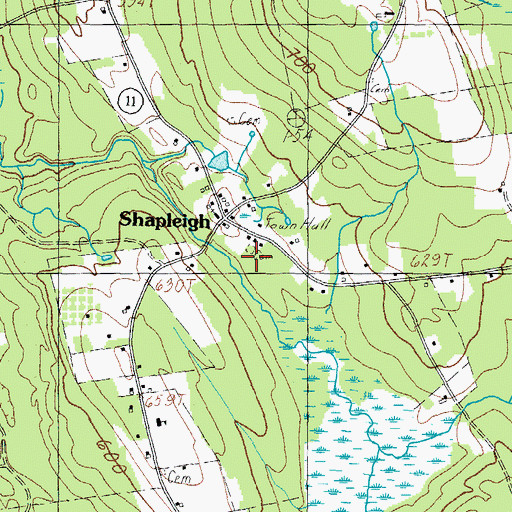 Topographic Map of Ham Cemetery, ME