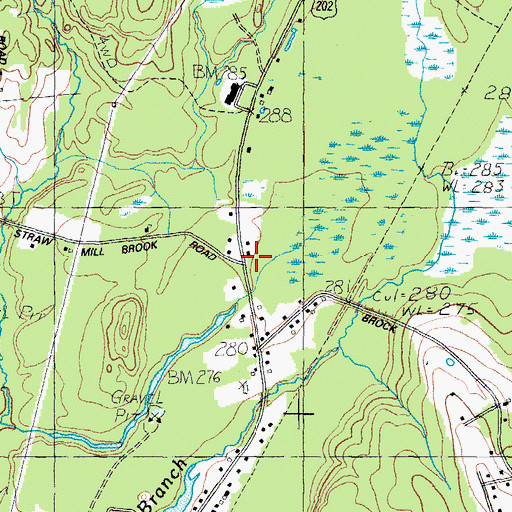 Topographic Map of Hamilton Cemetery, ME