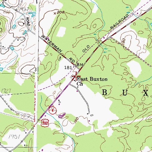 Topographic Map of Harmon Berry Cemetery, ME