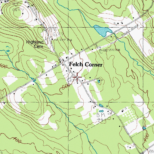 Topographic Map of Highland Cemetery Extension, ME