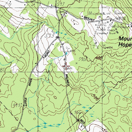 Topographic Map of Hill Cemetery, ME