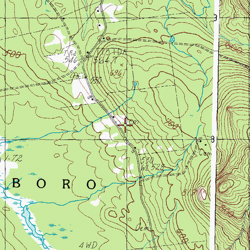 Topographic Map of Hill Pitts Cemetery, ME