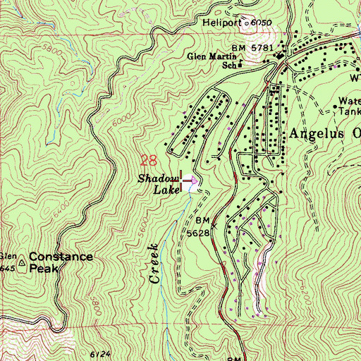 Topographic Map of Shadow Lake, CA