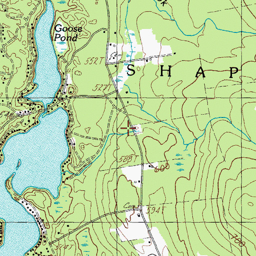 Topographic Map of Huntress Wadleigh Cemetery, ME