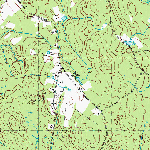 Topographic Map of Hutchings Cemetery, ME