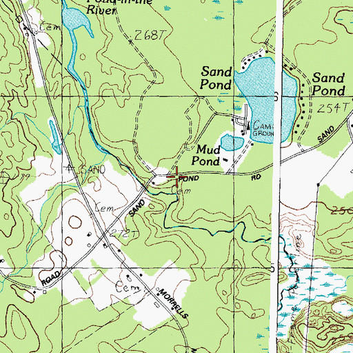 Topographic Map of Johnson Cemetery, ME