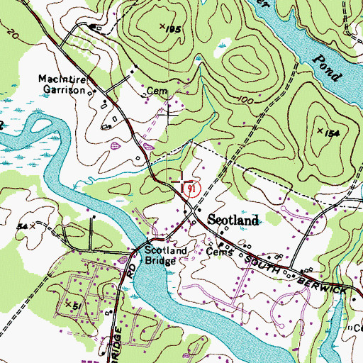 Topographic Map of Junkins Cemetery, ME