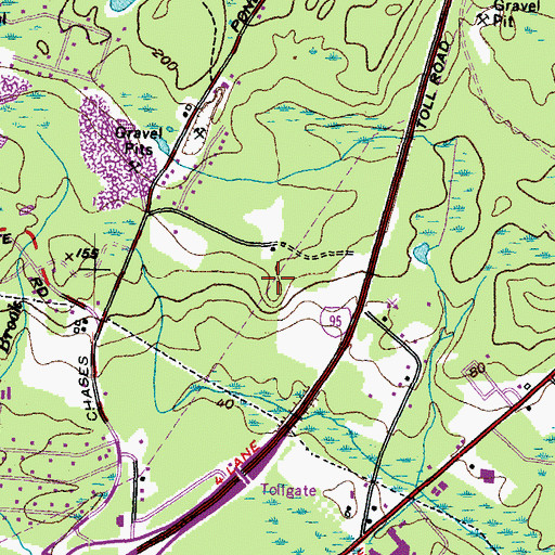 Topographic Map of Knickerbocker Cemetery, ME