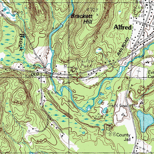 Topographic Map of Lewis Cemetery, ME