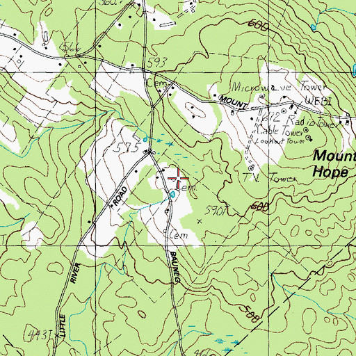 Topographic Map of Libbey Cemetery, ME