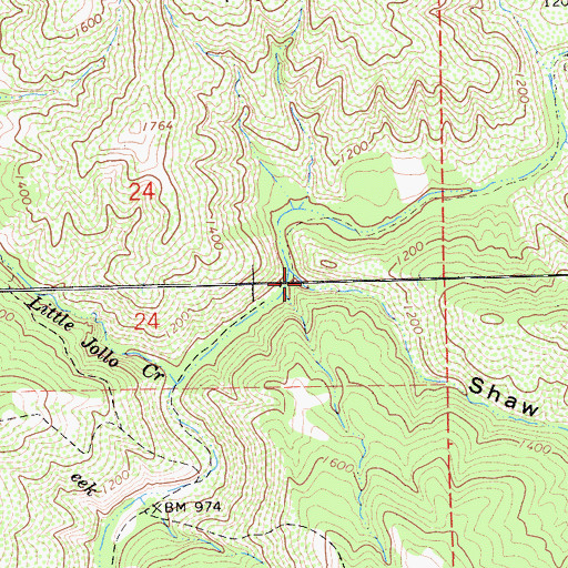 Topographic Map of Shaw Canyon, CA