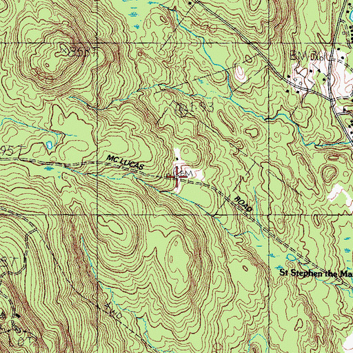 Topographic Map of McLucas Cemetery, ME