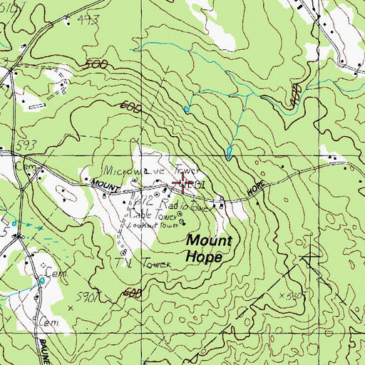 Topographic Map of Merrill Cemetery, ME