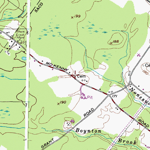 Topographic Map of Milliken McKenney Lot, ME