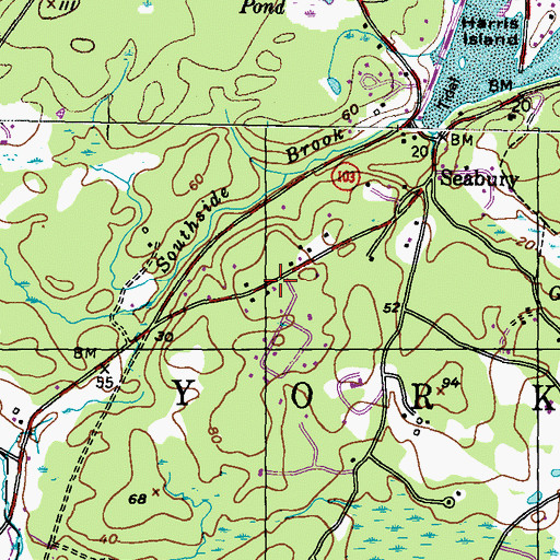 Topographic Map of Moore Cemetery, ME