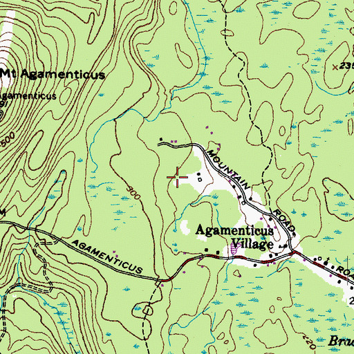 Topographic Map of Moore Cemetery, ME