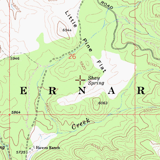 Topographic Map of Shay Spring, CA