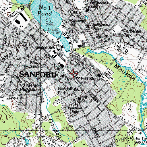 Topographic Map of Moulton Cemetery, ME