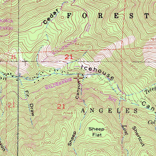 Topographic Map of Sheep Canyon, CA