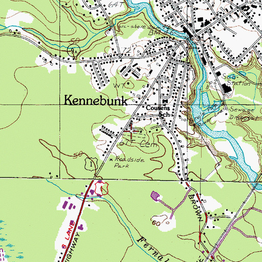 Topographic Map of Mount Pleasant Cemetery, ME