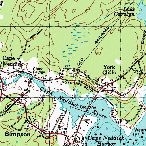 Topographic Map of Weare Lot, ME