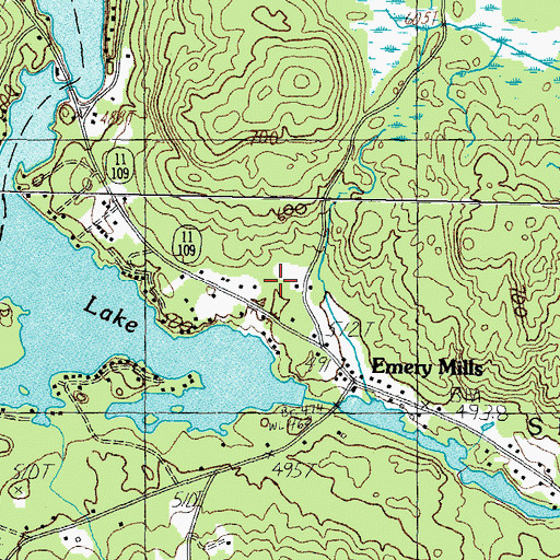Topographic Map of Webber Cemetery, ME