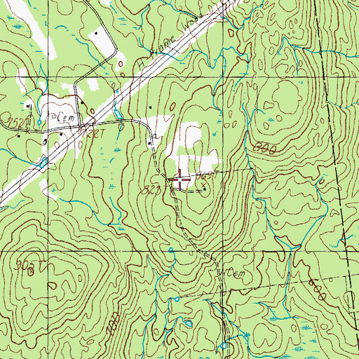 Topographic Map of Welch Cemetery, ME
