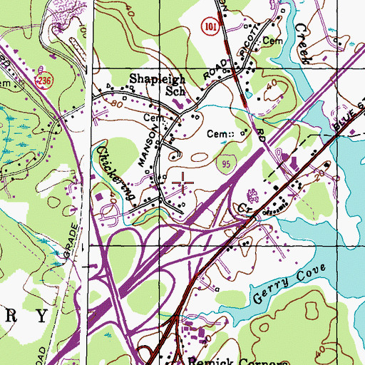 Topographic Map of William Manson Lot, ME