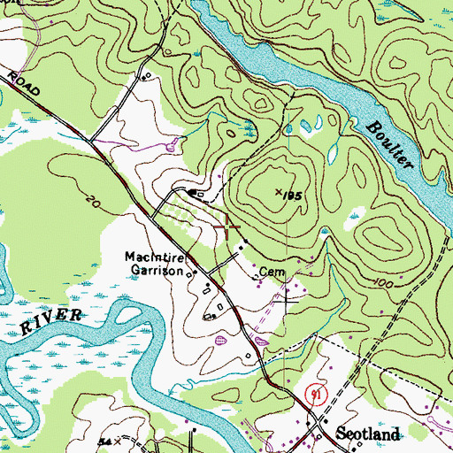 Topographic Map of Williams Lot, ME