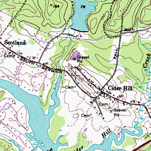 Topographic Map of Young Lot, ME