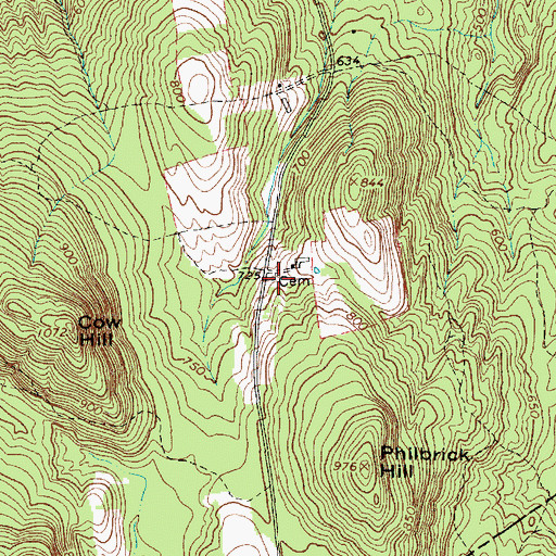 Topographic Map of Thompson Fruitland Cemetery, ME
