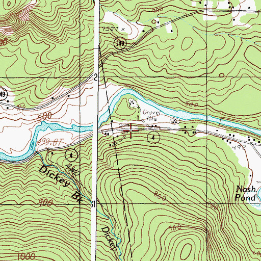 Topographic Map of Town Line Cemetery, ME