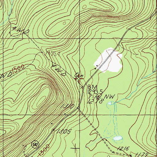 Topographic Map of Weld Road Cemetery, ME