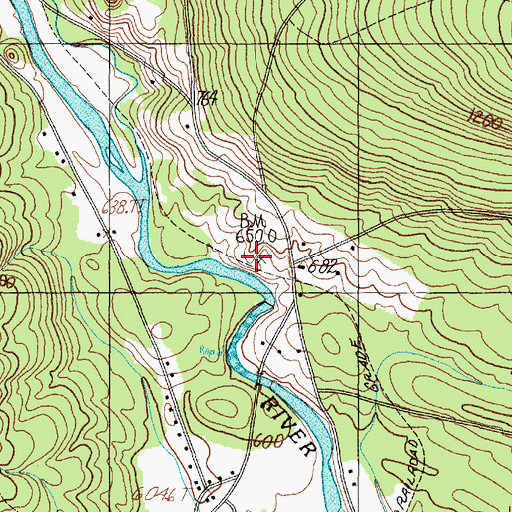 Topographic Map of Whitney Cemetery, ME