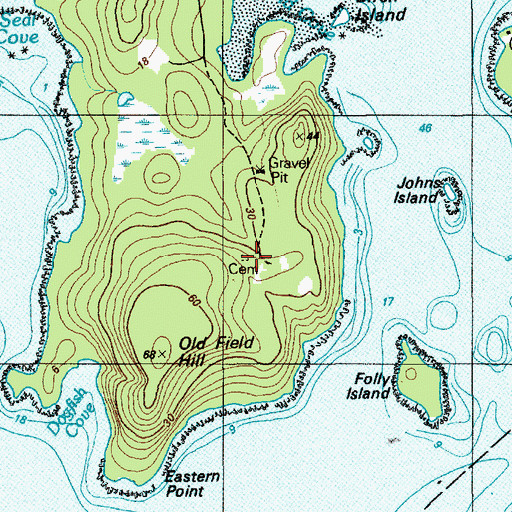 Topographic Map of Bartlett Island Number 6 Cemetery, ME
