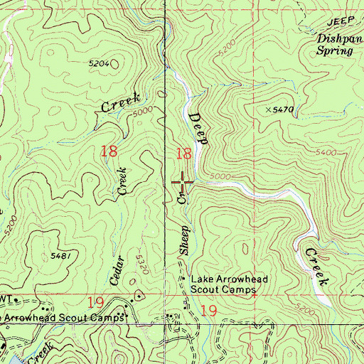 Topographic Map of Sheep Creek, CA