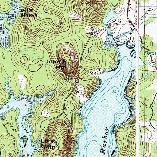 Topographic Map of Gray Cemetery, ME