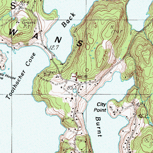 Topographic Map of Grindle Hill Cemetery, ME
