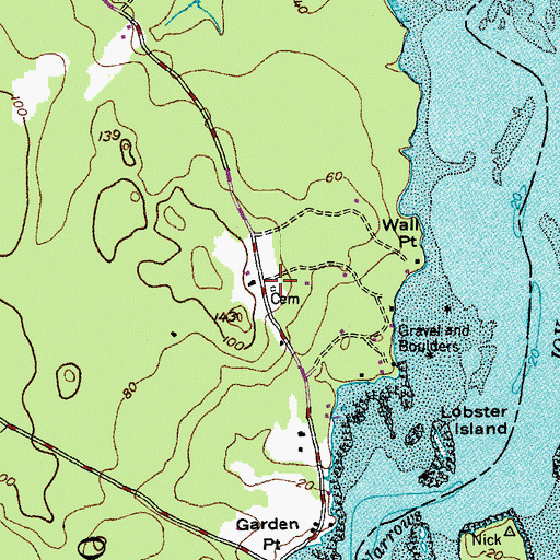 Topographic Map of Haraden Cemetery, ME