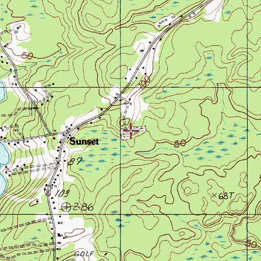 Topographic Map of Hillside Cemetery, ME
