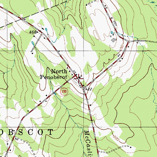 Topographic Map of Hillside Cemetery, ME