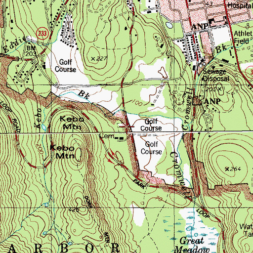 Topographic Map of Holy Redeemer Cemetery, ME