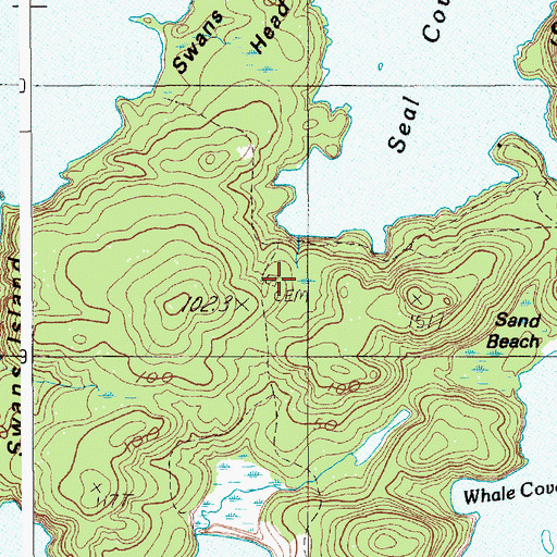 Topographic Map of Irish Point Cemetery, ME