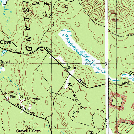Topographic Map of Kelley Cemetery, ME