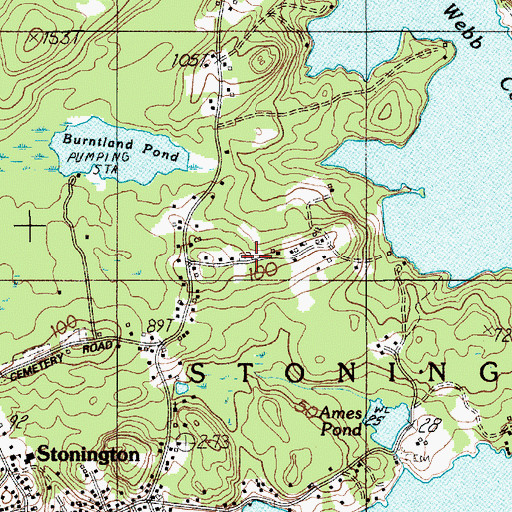 Topographic Map of Knowlton Cemetery, ME