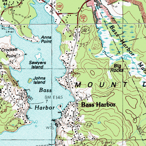 Topographic Map of McKinley Cemetery, ME