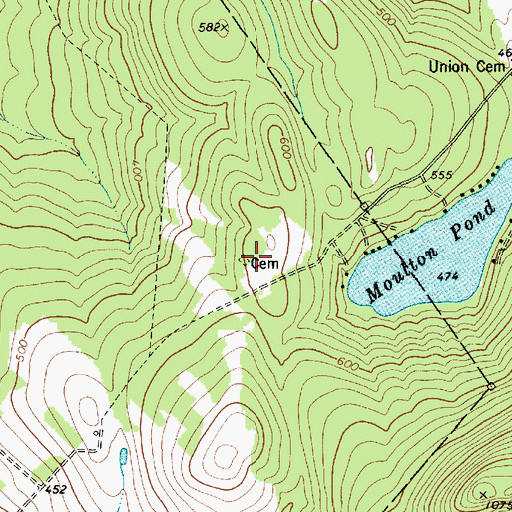 Topographic Map of Moulton Cemetery, ME